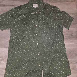 American Eagle Outfitters Dark Green Casual Shirt